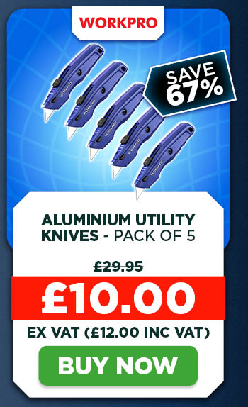 WORKPRO WP213019 Aluminium Utility Knives - Pack of 5