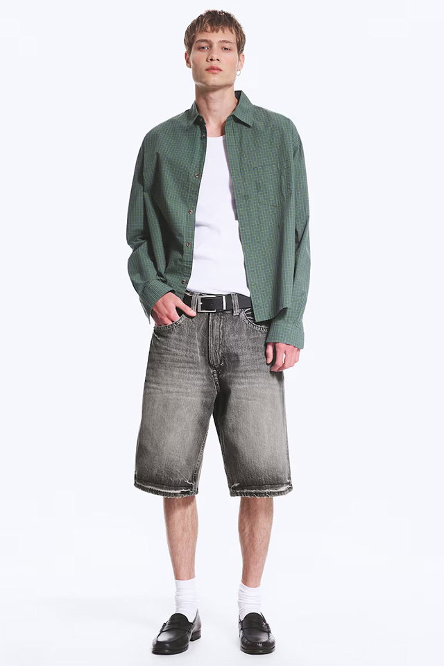 BOXY LONG-SLEEVED COTTON POPLIN SHIRT