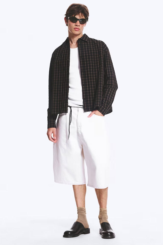 BOXY LONG-SLEEVED COTTON POPLIN SHIRT