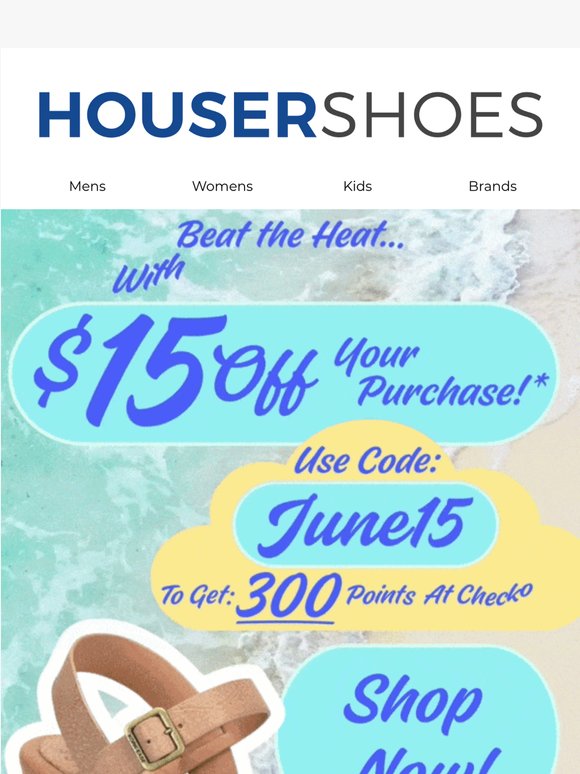 June is Here!  Beat the Heat with $15 Off at Checkout!