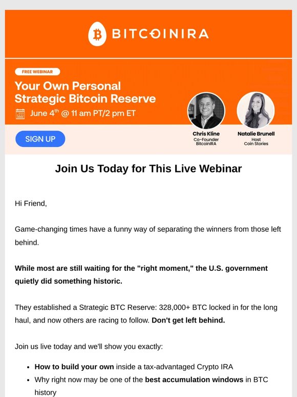 Today!  [Webinar] Learn How to Build your Own BTC Reserve 🏦