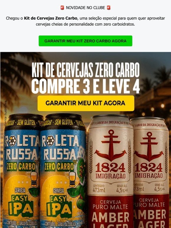 Kit de Cervejas Zero Carbo - Compre 3 e Leve 4