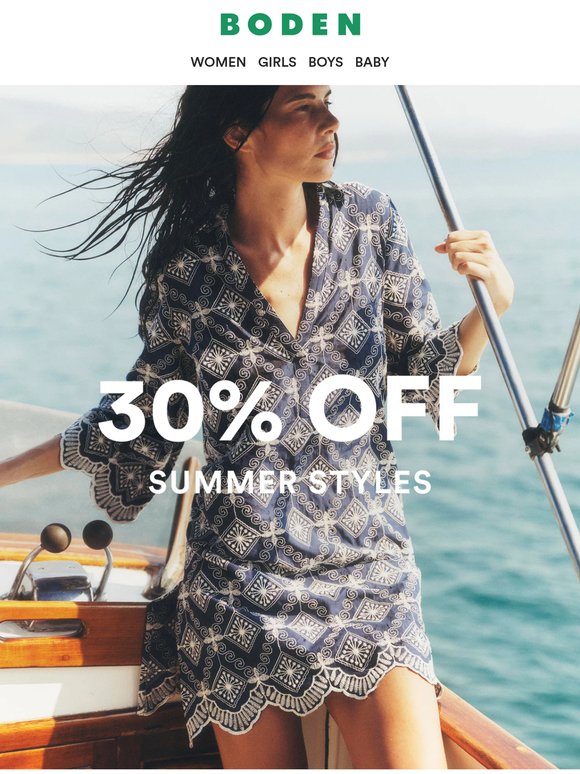 30% off summer styles