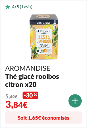 -30% sur le Thé glacé rooibos citron bio 20 sachets - AROMANDISE
