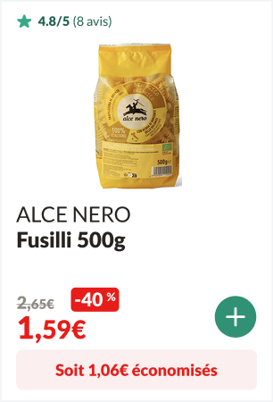-40% sur les Pâtes fusilli blanches bio 500g - ALCE NERO