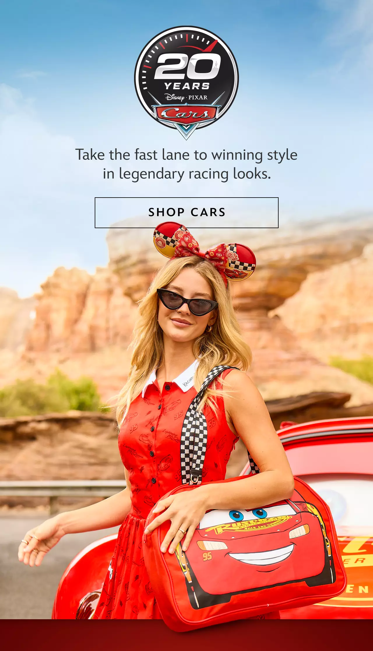 20 years of Cars. Take the fast lane to winning style in legendary racing looks. | Shop Cars