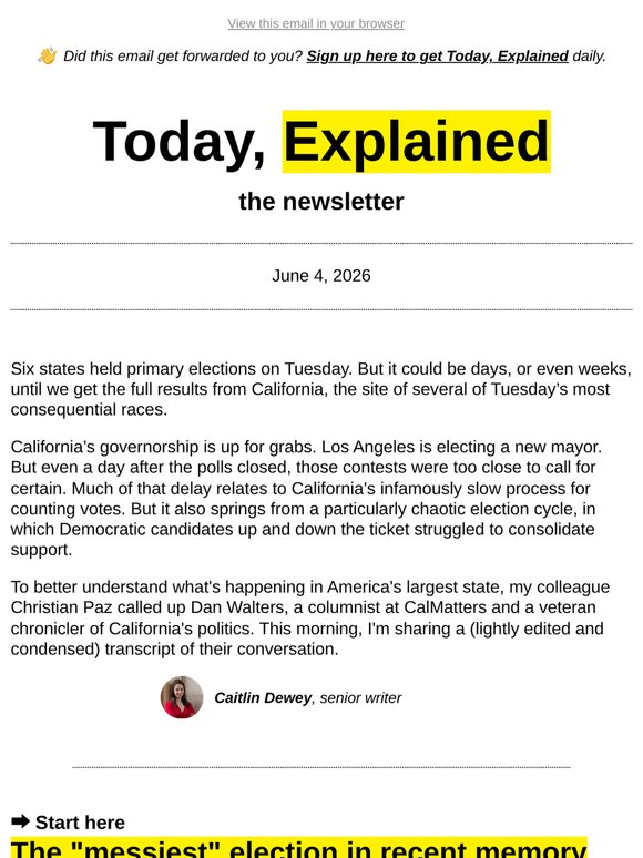 What just happened in California?