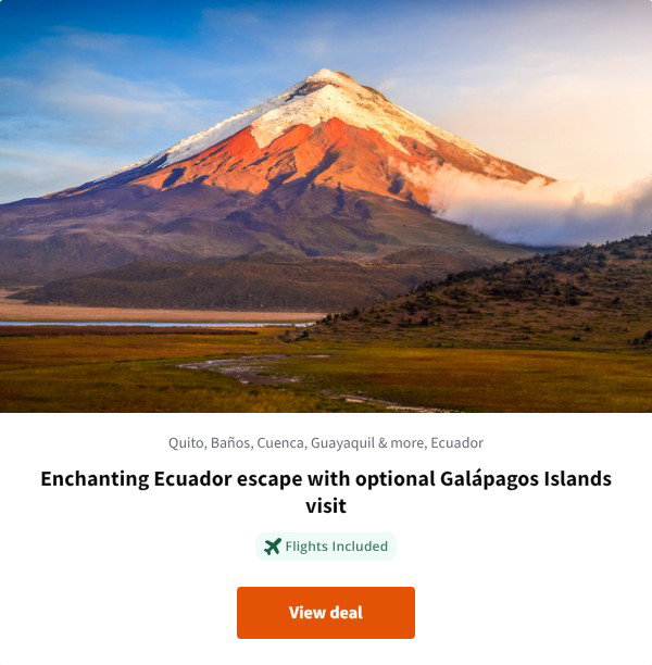 Enchanting Ecuador escape with optional Galápagos Islands visit