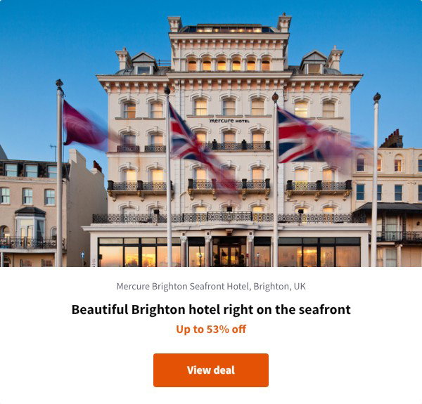 Beautiful Brighton hotel right on the seafront
