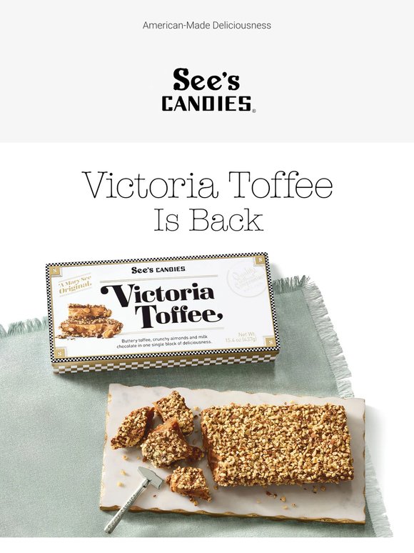 Our Victoria Toffee Has Returned 🔨