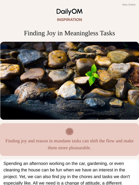 Finding Joy in Meaningless Tasks