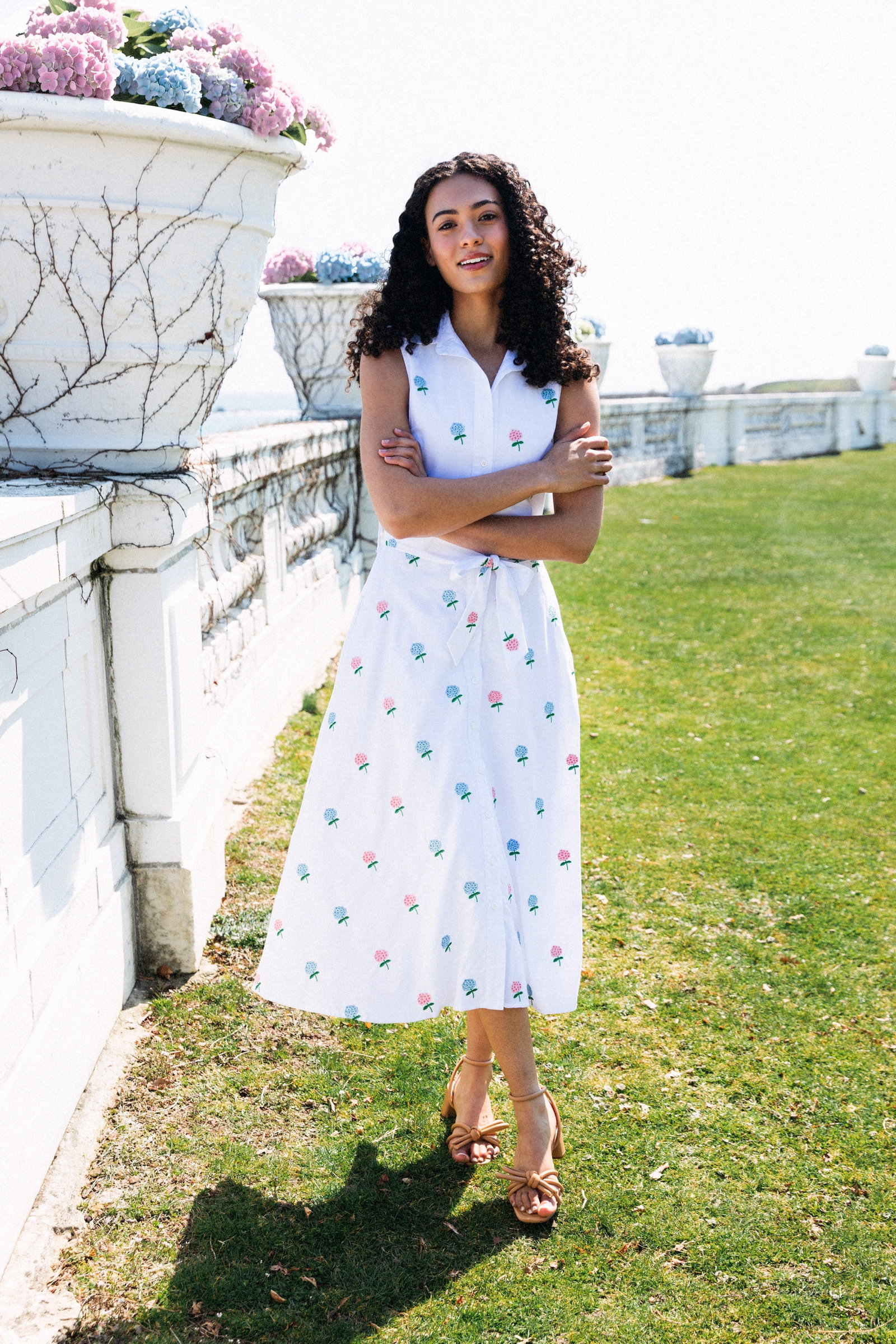 Hydrangea Embroidered Maxi Dress
