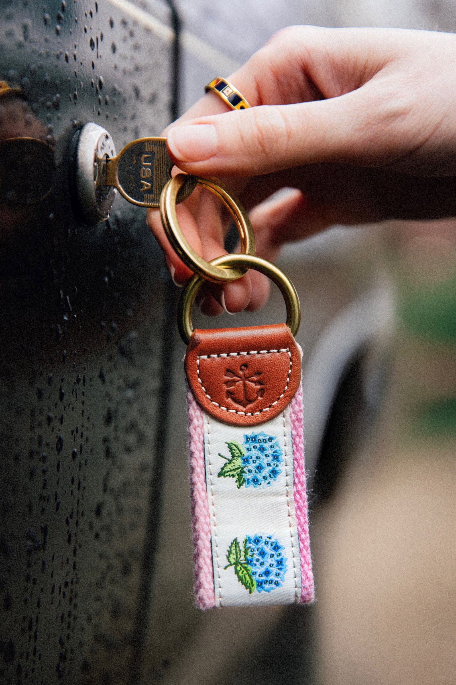 Hydrangea Keychain