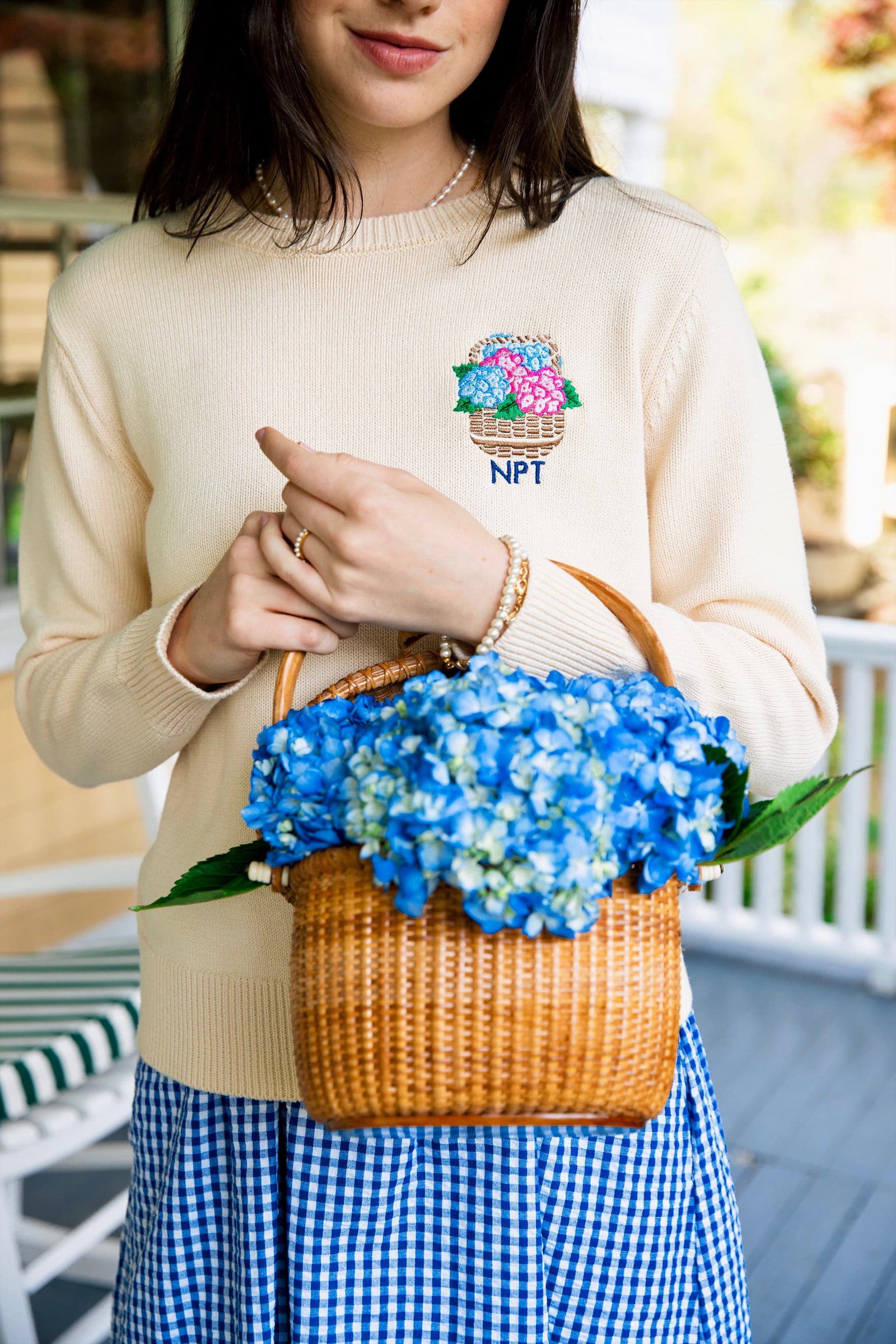 Hydrangea Monogram Sweater