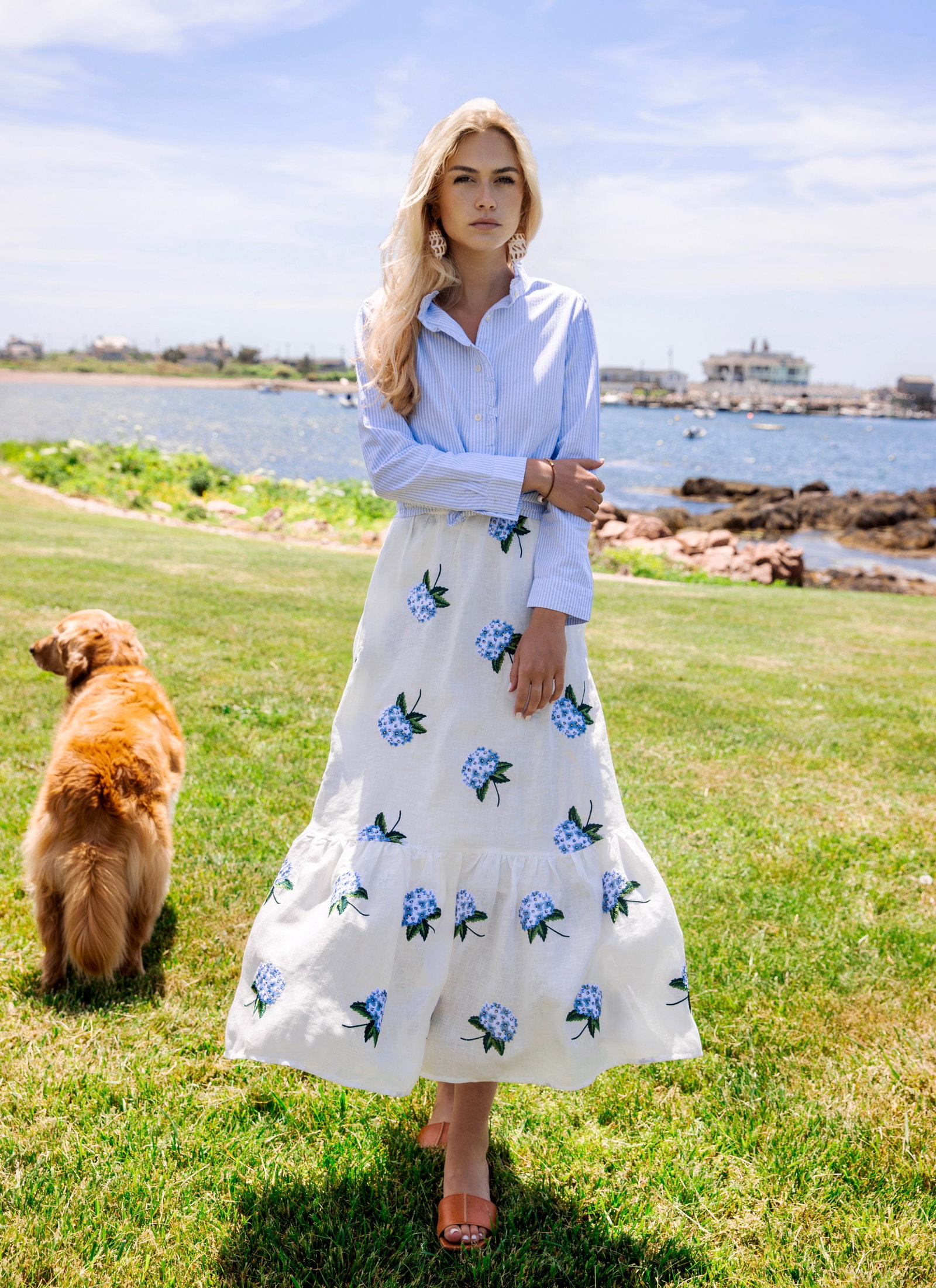 Hydrangea Linen Skirt
