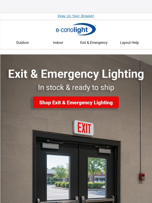 💡In Stock: Exit & Emergency Lighting That’s Ready When You Need It