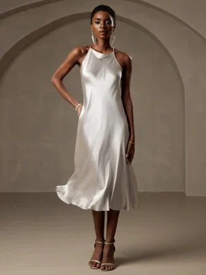 Image of Clearance - 19Momme Silk Spaghetti straps Maxi Dress