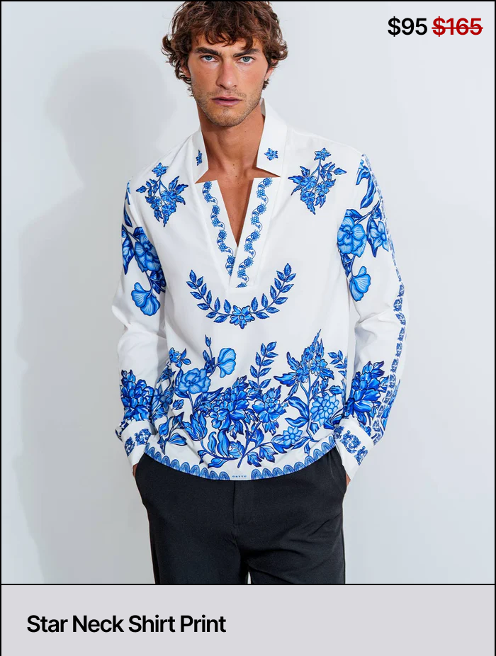 Star Neck Shirt Print