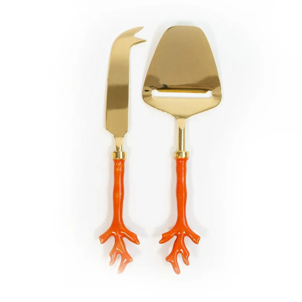 Image of Coral Cheese Knife & Slicer - Set of 2