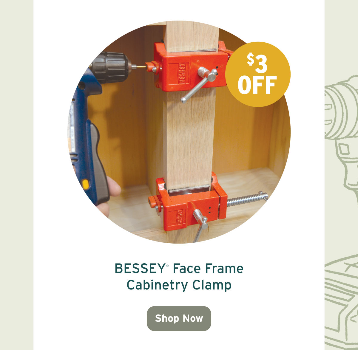 Bessey Face Frame Cabinetry Clamp