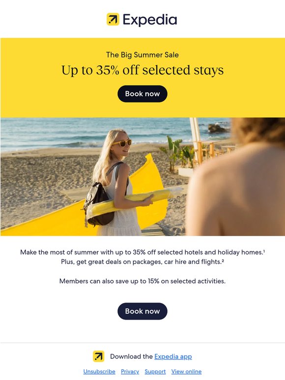 Big Summer Sale: save up to 35% on selected stays