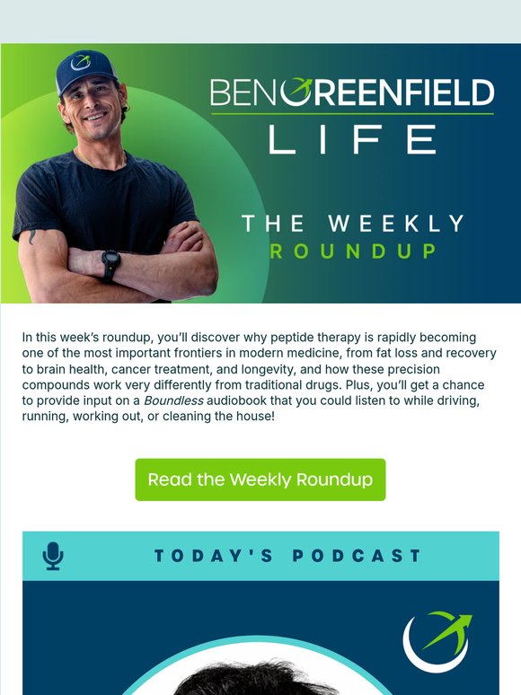 new comprehensive review on peptides for fat loss, brain health, longevity & more? (+ a Boundless audiobook?!) 👀