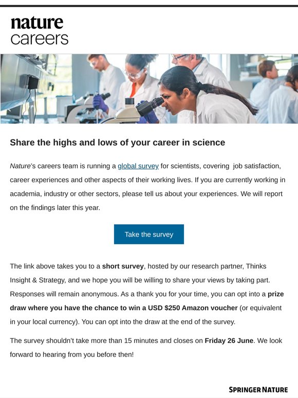 Tell Nature about the highs and lows of your career in science