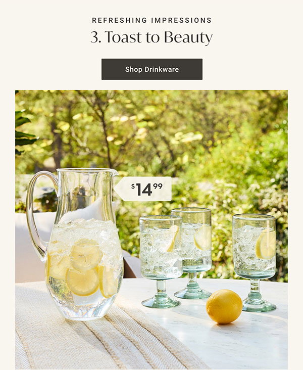 Refreshing Impressions: 3. Toast to Beauty - Shop Drinkware