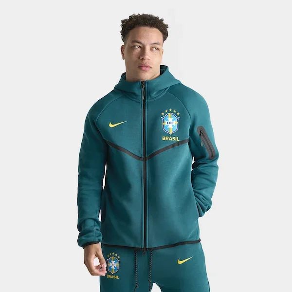 Nike Brazil Soccer Tech Fleece Windrunner Full-Zip Hoodie