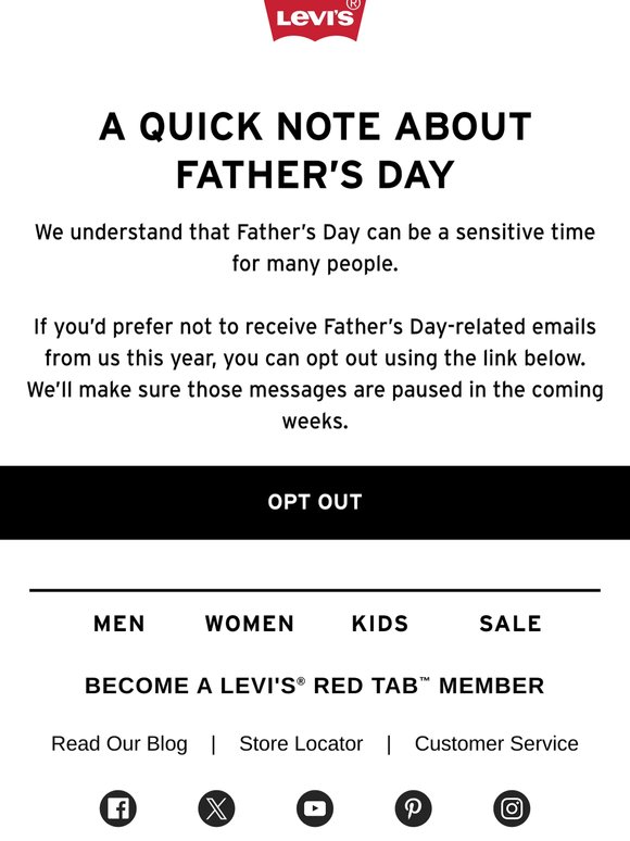 A note about Father’s Day emails