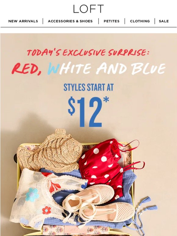 Red, white and starting at $12?! It all ends tonight.