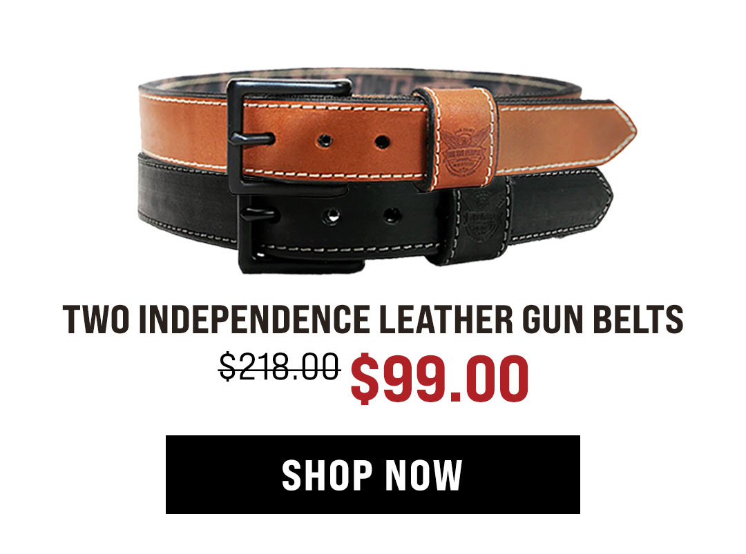 Get 2 Leather Gun Belts for $99