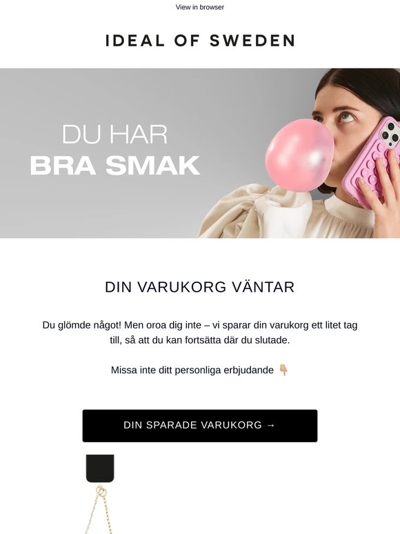 Glöm inte din sparade varukorg