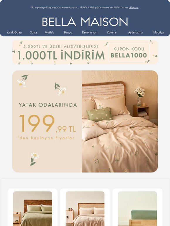💚Yatak Odalarında 199,99 TL’den Başlayan Özel Fiyatlar!