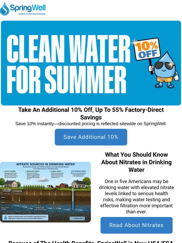 It's Summer Time - Save 10% on Whole Home Water Filters!