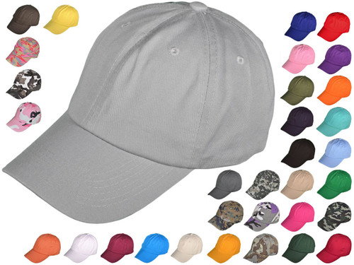 Wholesale Blank Dad Hats - Unstructured Cotton Low Profile Baseball Caps (36 Colors) - Style 4921