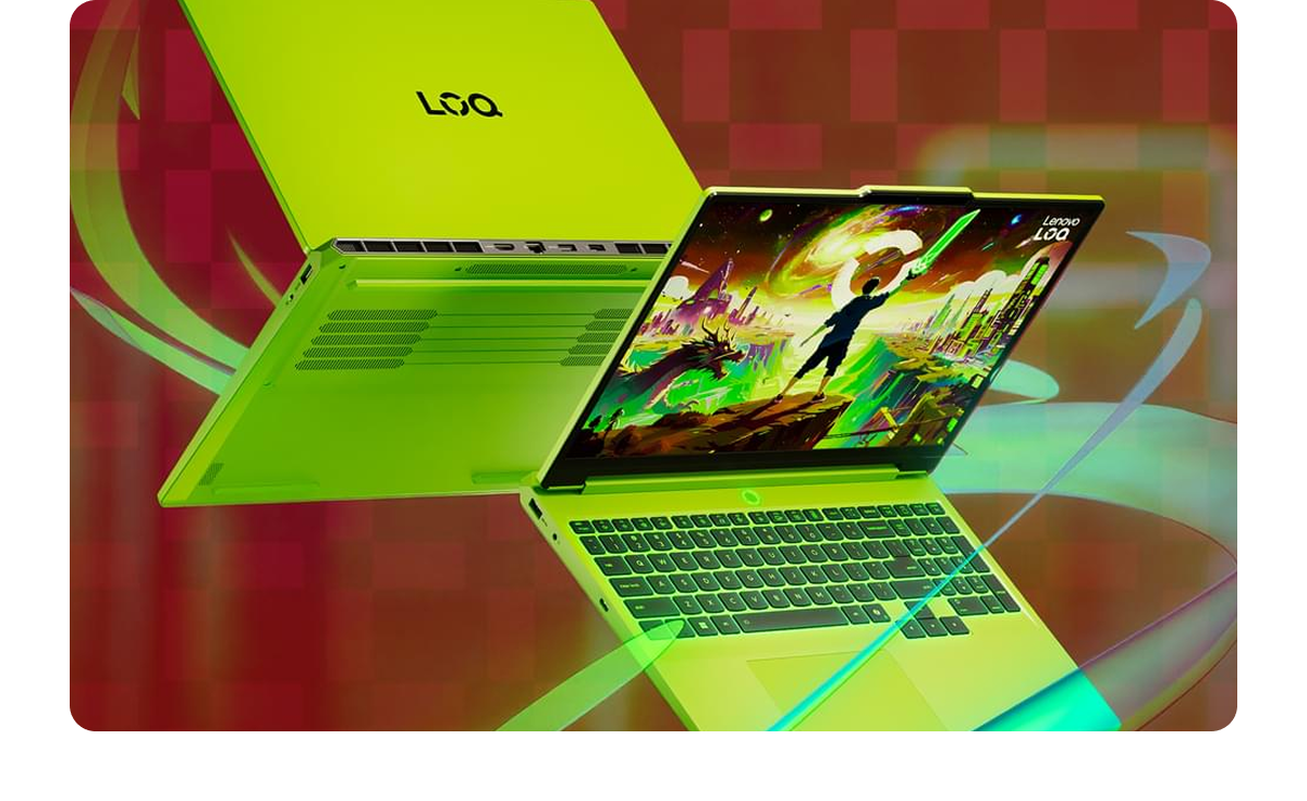 Make bold plays with the Lenovo LOQ in striking Surge Green. It's impossible to ignore.