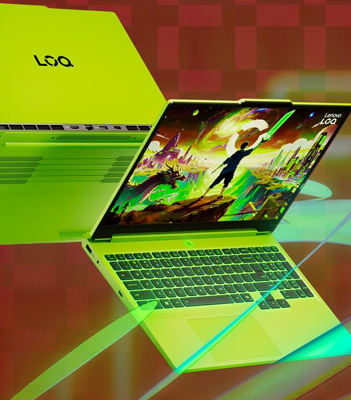 Make bold plays with the Lenovo LOQ in striking Surge Green. It's impossible to ignore.