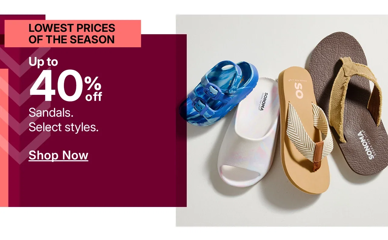 up to 40% off sandals