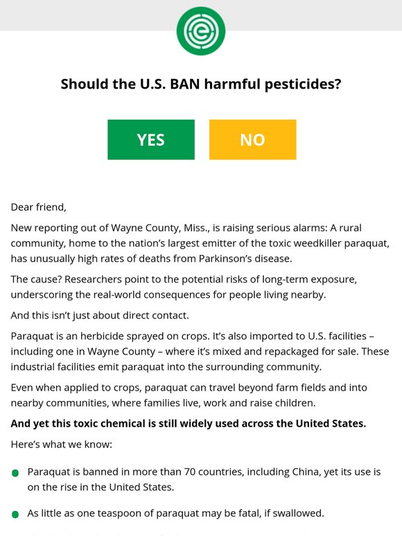 Pesticide linked to Parkinson's still used in U.S.
