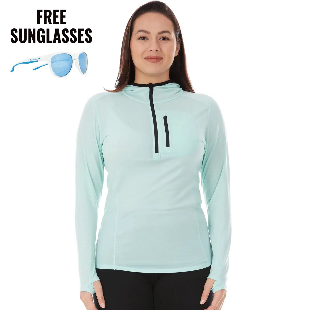 Image of Women's 1/4 Zip Sun Hoodie