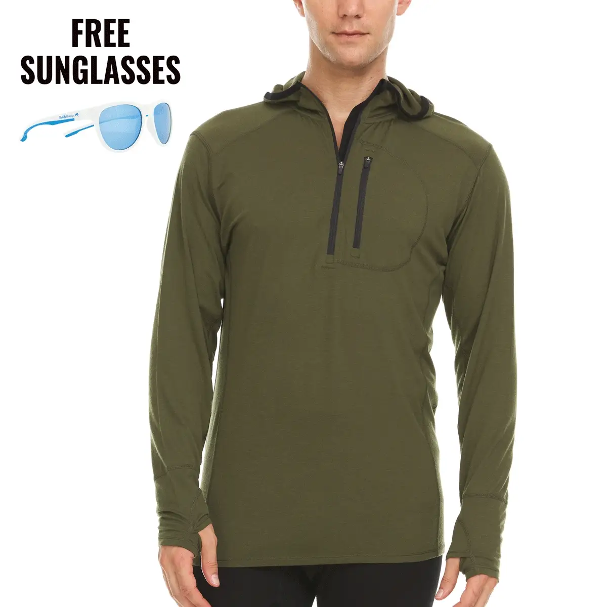 Image of Men's 1/4 Zip Sun Hoodie