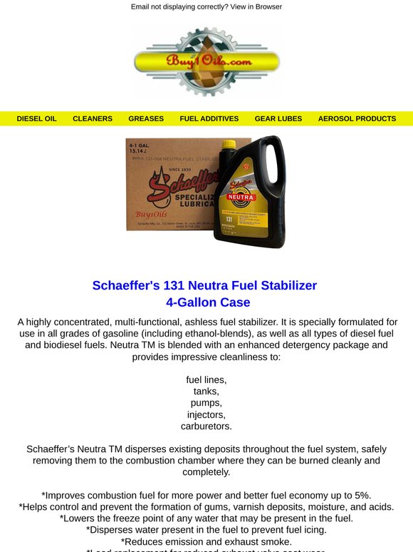 Schaeffer's Neutra Fuel Stabilizer | 4-GC