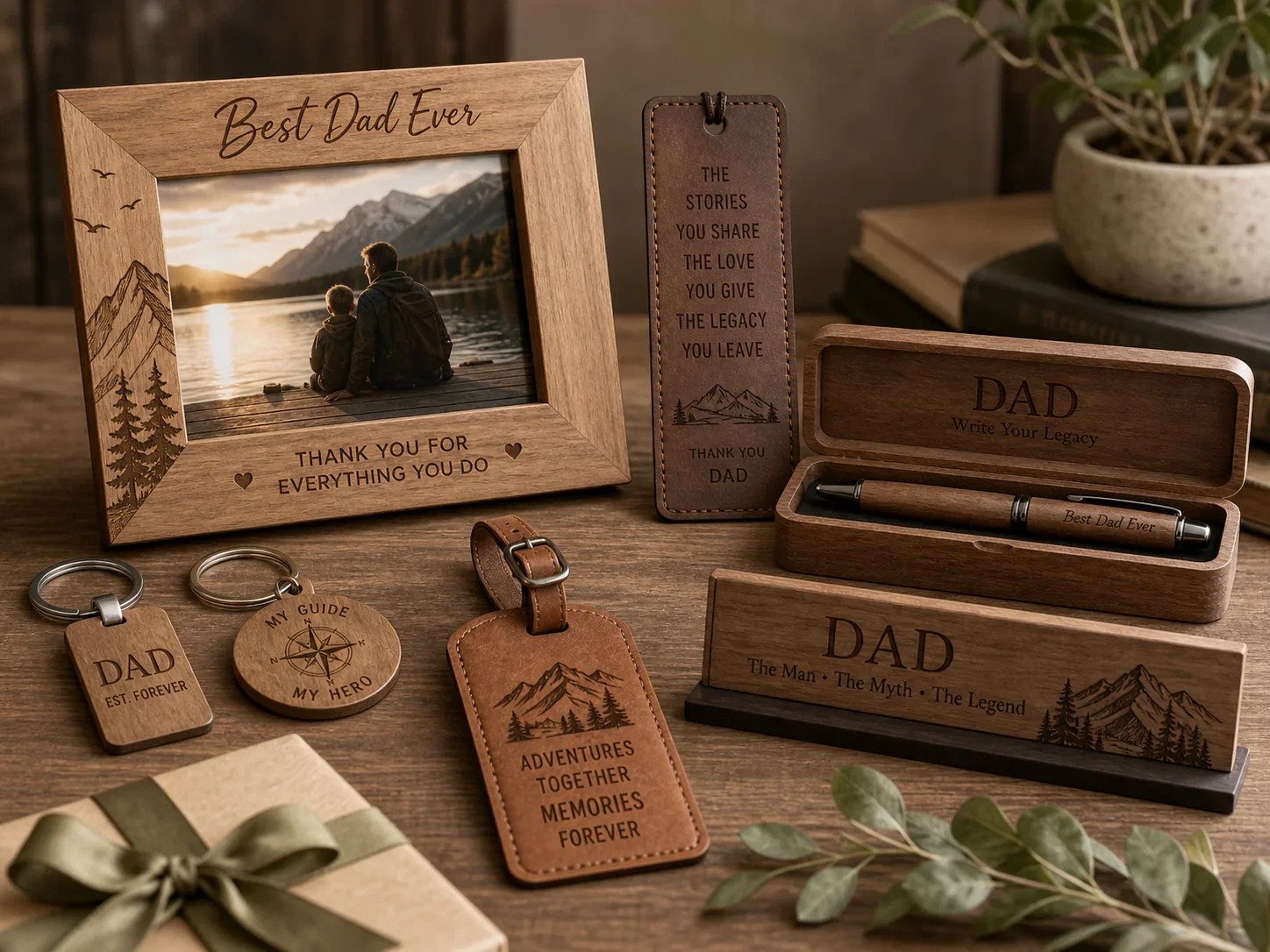 Desk keepsake and personalized Father's Day gift set