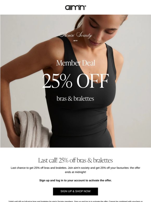 Last call! 25% off bras & bralettes