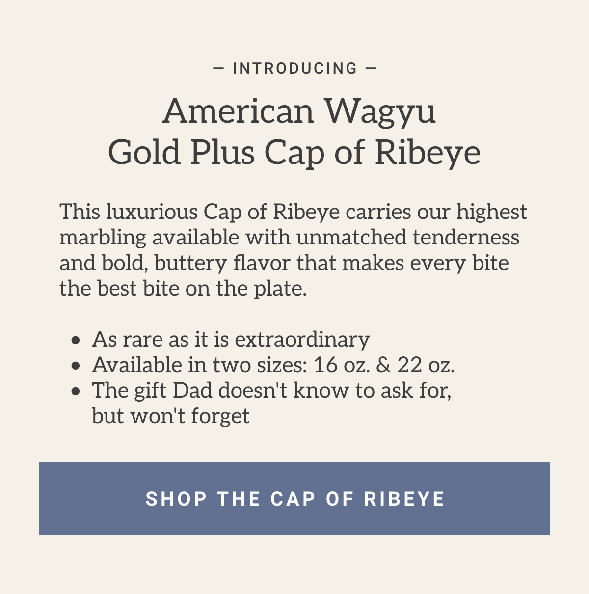 Shop Cap of Ribeye