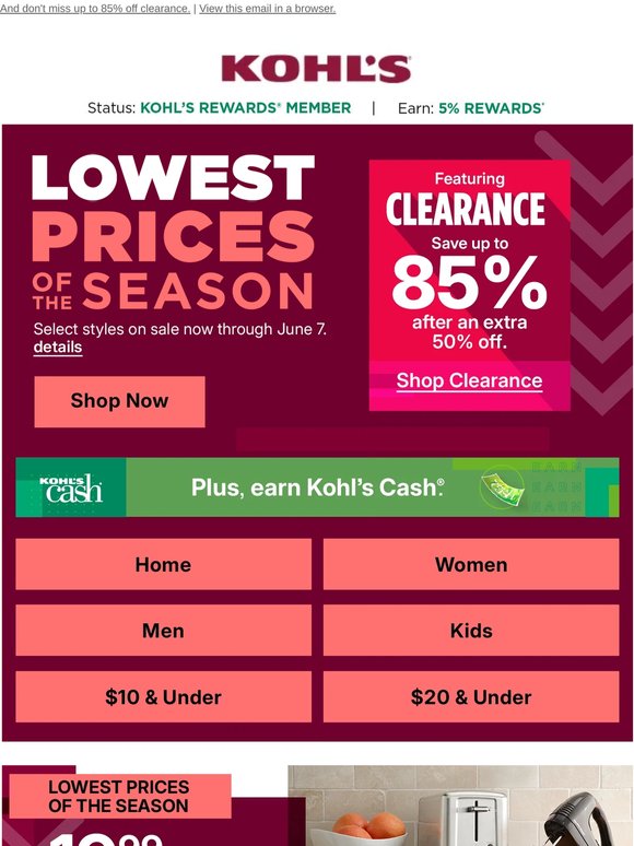 Super low prices 🤝 Kohl's Cash 🙌