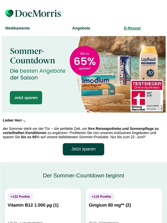 Bis zu 65% Rabatt! ☀️