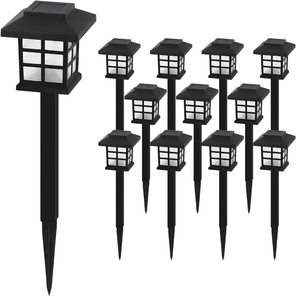 12-Pack Solar Pathway Lights for Walkways, Driveways, Patios, and Yard Decoration