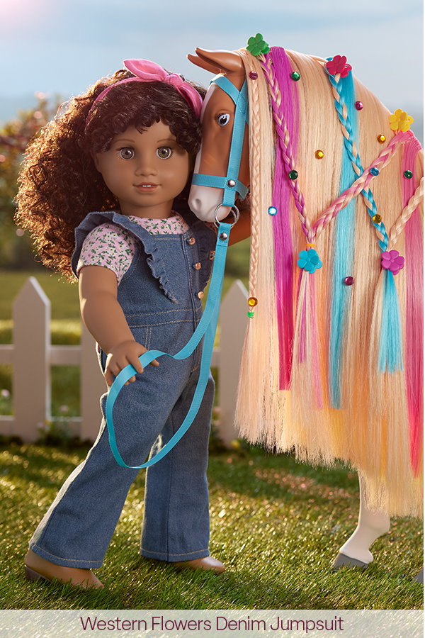 Western Flowers Denim Jumpsuit 